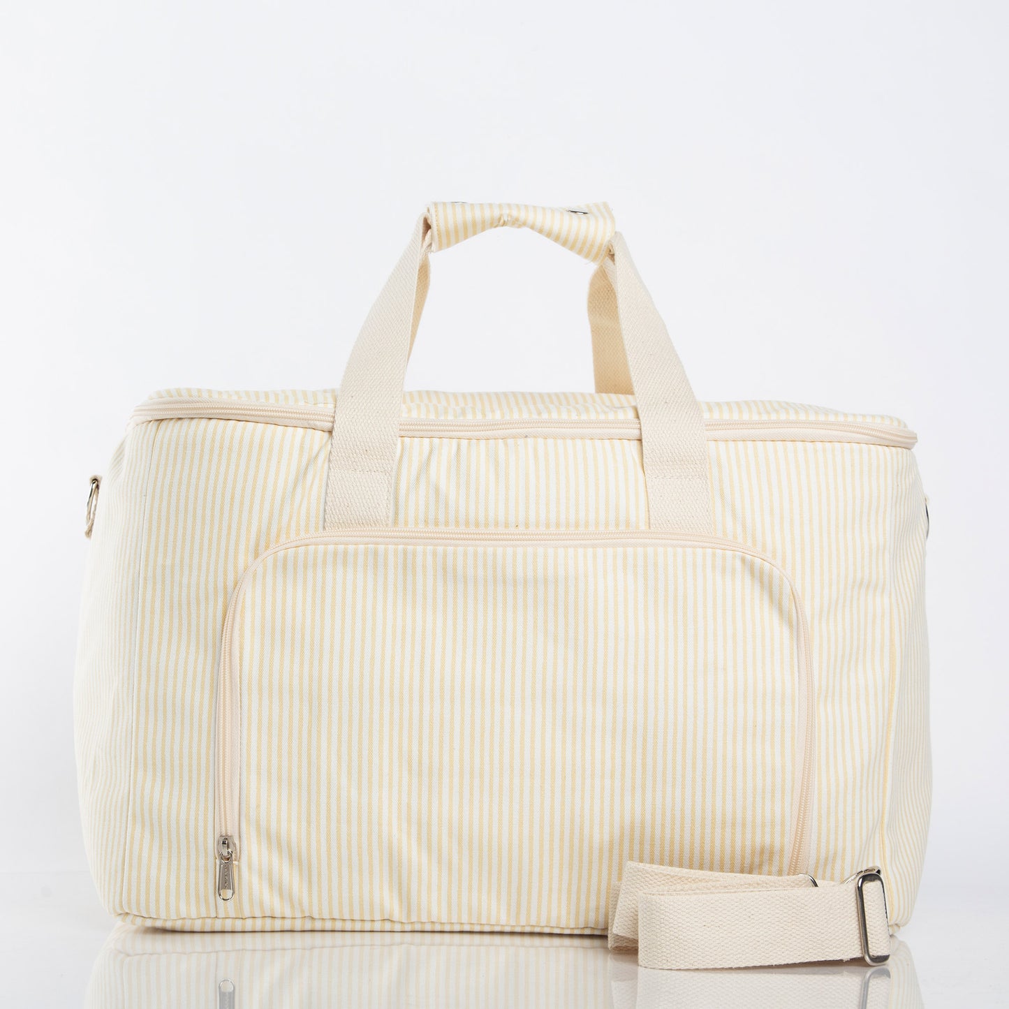 90265 Striped Cooler Box - Pastel Yellow