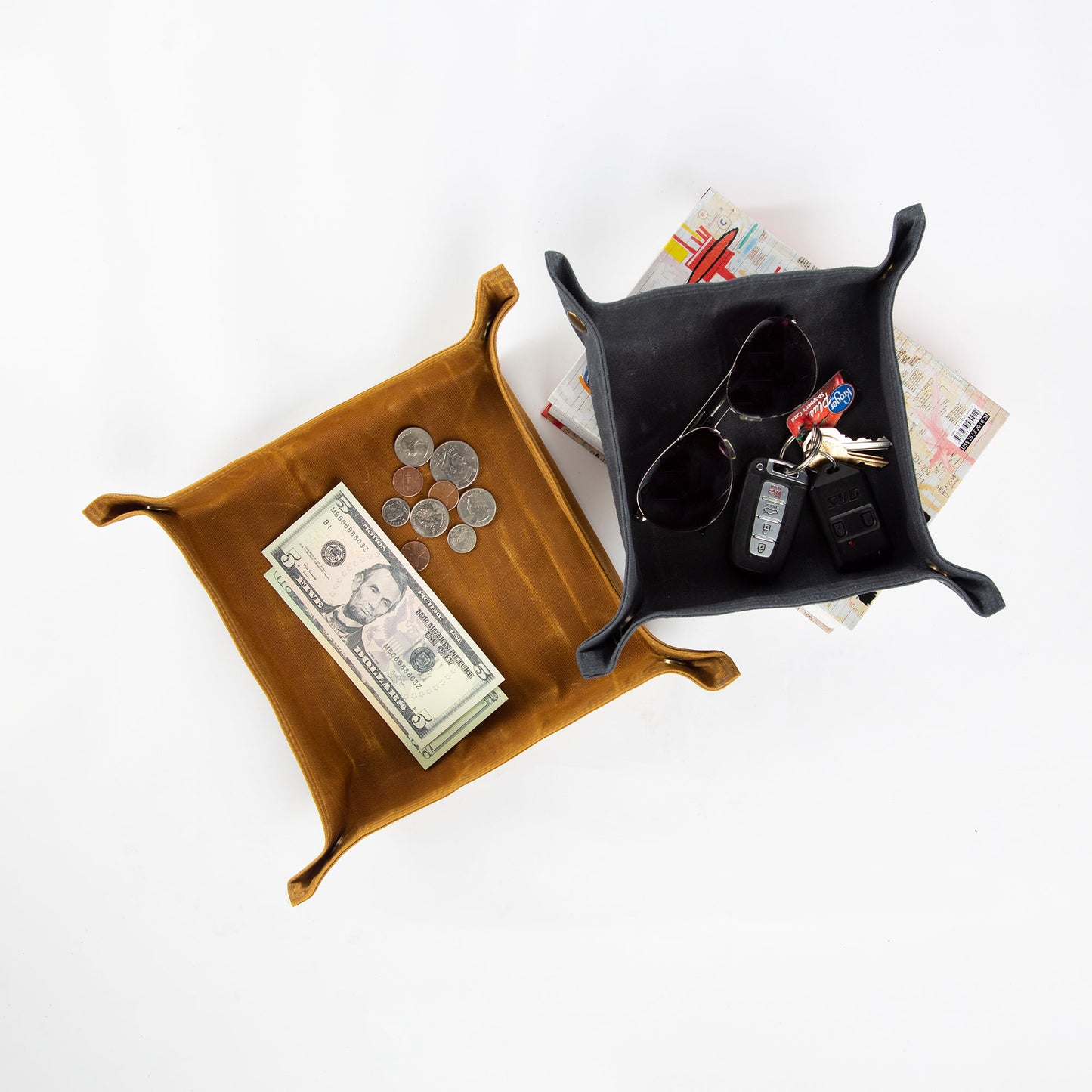 Slate Waxed Canvas Desk Tray – Golf Icon