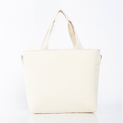 Splashes Striped Cooler Tote – Pastel Yellow
