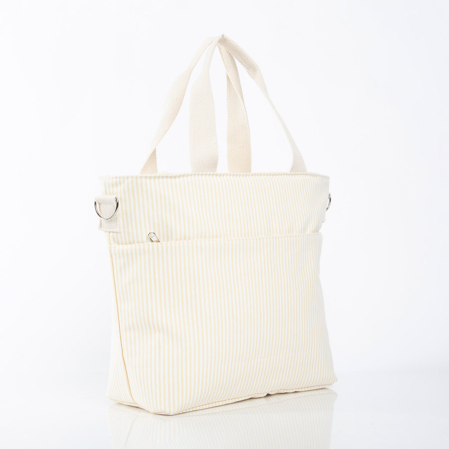 Splashes Striped Cooler Tote – Pastel Yellow