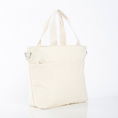 Splashes Striped Cooler Tote – Pastel Yellow