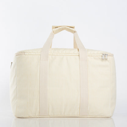 90265 Striped Cooler Box - Pastel Yellow