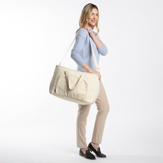 90265 Striped Cooler Box - Pastel Yellow