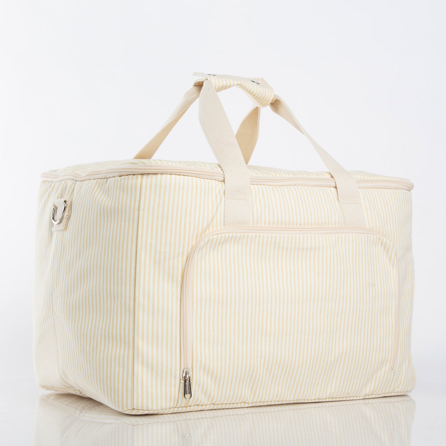 90265 Striped Cooler Box - Pastel Yellow