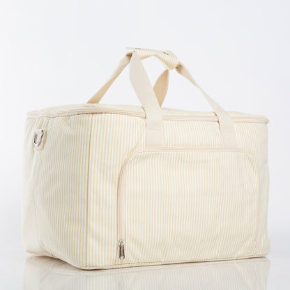 90265 Striped Cooler Box - Pastel Yellow