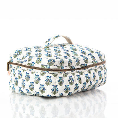 En Voyage Travel Kit – Aqua Block Print