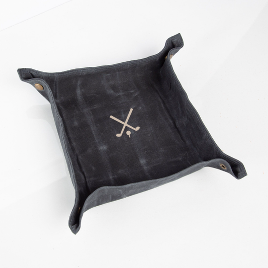 Slate Waxed Canvas Desk Tray – Golf Icon