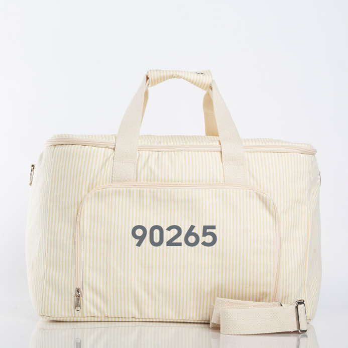 90265 Striped Cooler Box - Pastel Yellow