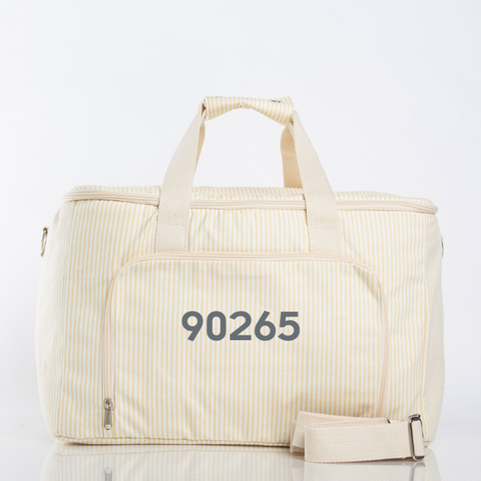 90265 Striped Cooler Box - Pastel Yellow