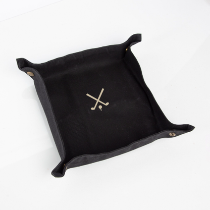 Black Waxed Canvas Desk Tray – Golf Icon