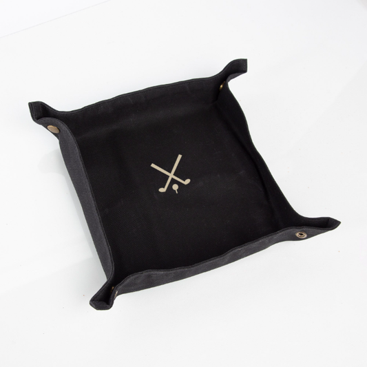 Black Waxed Canvas Desk Tray – Golf Icon